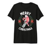 Joyeux Noël Galah Perroquet sur Sucre d'orge Couronne de gui T-Shirt Haut de Gamme