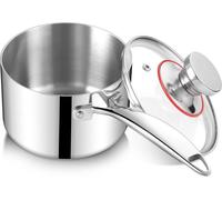 Joyfair Casserole à manche 18cm en acier inoxydable Casserole à lait à induction 2,5L & couvercle