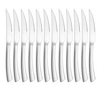 Joyfair Lot de 12 couteaux à steak en acier inoxydable Lame dentelée - 23 cm - Couteau à pizza de qualité supérieure - Pour la maison, le restaurant, l'hôtel - Poli brillant