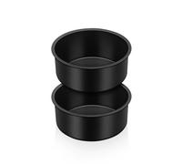 Joyfair Lot de 2 moules à gâteau ronds de 10 cm en acier inoxydable anti-adhésif à petite couche pour anniversaire, mariage, résistant à la rouille et facile à nettoyer, monobloc et 5 cm de profondeur