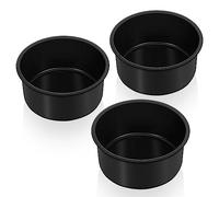 Joyfair Lot de 3 moules à gâteau ronds antiadhésifs de 10 cm, en acier inoxydable, à petite couche pour rôtir des tartes, du pudding, des brownies, noyau en acier inoxydable et revêtement non toxique,