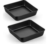 Joyfair Moule à gâteaux carré, set de 2, acier inoxydable, revêtement antiadhésif 21x21x5cm