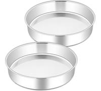 Joyfair Moule à gâteaux en acier inoxydable, set de 2 moules ronds de 21 cm, lavable au lave-vaisselle