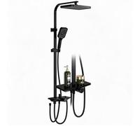 JoyGarden Colonne de douche pluie XXL 30x20 5 cm sans robinetterie système complet avec pommeau carré 3 jets et support Square tube