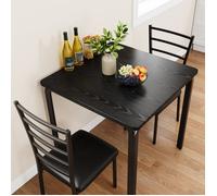 JoyGarden Ensemble table à manger 3 pièces pour 2 personnes table rectangulaire et 2 chaises pour petit espace Noir