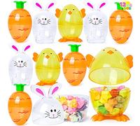 JOYIN 12 Pièces de 3,95 Pouces Oeufs de Pâques En Forme de Lapin Nouveauté Personnages Sur Le Pâques Pour La Chasse Aux Oeufs De Pâques, Remplisseur De Paniers, Fournitures De Prix De adeau