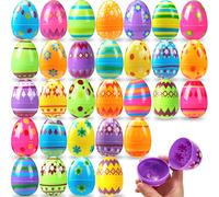 JOYIN 30 œufs géants en Plastique imprimés pour la Chasse aux œufs de Pâques, Les Garnitures de paniers de Pâques, Les décors et Les décorations, Les Prix pour Les fêtes d'école.
