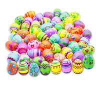 JOYIN 48 PCS Plastic imprimé Oeufs de Pâques brillants 2,3 "de haut pour la chasse à Pâques, remplisseurs de bassins de panier, fournitures de prix en riandises et faveur de fête
