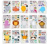 JOYIN 90 Make-a-face Feuilles d’Autocollants Mélangés d’animaux avec des safaris, la mer et des animaux fantastiques, Faveur du parti du Fête des enfants pour les Fournitures Artisanales