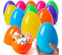 JOYIN Lot de 24 œufs de Pâques géants en plastique de 15,24 cm, vides, lumineux pour remplir des friandises, cadeau de fête sur le thème de Pâques, chasse aux œufs de Pâques, remplissage de panier