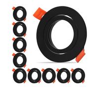 JOYINLED Lot de 10 spots encastrables GU5.3 ronds en aluminium noir 65 mm | Lot de 10 douilles rondes orientables à 40° GU5.3 en céramique pour MR16/LED/halogène, aluminium noir