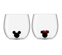 JoyJolt Lot de 2 verres à vin sans pied avec icône Mickey Mouse de Disney - Gobelets en verre de 355 ml - Verres colorés - Cadeaux Disney, tasses Disney, objets de collection Disney pour adultes