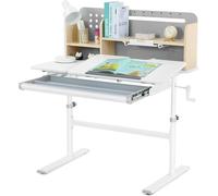 JOYLDIAS Bureau pour enfant réglable en hauteur avec bibliothèque