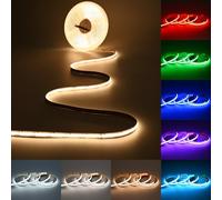 JOYLIT Ruban LED RGBCCT 24V COB 10M Intérieur, RGB + 2700-6500K Blanc Réglable 6PIN 12MM Largeur 840LEDs/M, Bande Lumineuse RGBWW/CW Découpable Pour Fête, Festival (Bande LED Uniquement)