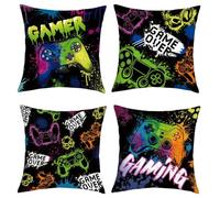 Joymaison Housse Coussin 40x40 Lot de 4 Jeux Vidéo Manette de Jeu Gaming