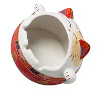 JOYOFREELY Cendrier Décoratif Ornement Innovant en Céramique Rouge de Chat pour, Garde la Pièce Propre pour Décoration D'intérieur et Bureau