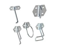 JOYOFREELY Crochet Métallique en Fer Argenté Lot de 5 Set de Set de Pièces Crochets Incurvés U, Rangement Mural D'outils pour Organisateur et Perceuse Électrique