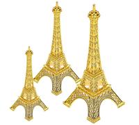 JOYOFREELY Ornement de Table Tour Eiffel en Fer Or 3pcs, Décoration Intérieure Vintage pour Maison et Bureau, Modèle Délicat Design Unique et Finition Soignée