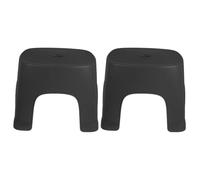 JOYOFREELY Tabouret de Toilette en Plastique Noir 2pcs, Marchepied Marche Surface Lisse, Adapté Salle de Bain Vie Quotidienne