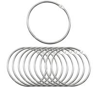JOYOLA Lot de 10 Anneaux Ouverts, Grand Anneau en Métal Polyvalent, avec Fermeture Rapide, 80 mm Anneaux Rideau à Ouvrir pour Cartes,Porte-clés Bricolage Classeur Rideaux Anneau