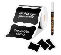 Joyoldelf 150pcs Kit d'Etiquette Autocollantes Réutilisables pour la Cuisine Organiser avec Marqueurs Craie Liquide, Étiquette Tableau Noir Amovible pour Décorer Votre Cuisine Pièce de Rangement