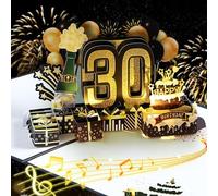 joyoldelf Carte Anniversaire 30 ans Avec Musique et Lumière, Carte Anniversaire 3D, Carte Pop up Anniversaire, Cartes de Vœux Avec Enveloppe Pour Femmes, Paternité, Maman, Filles, Hommes, Amis