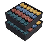 joyoldelf Lot de 2 boîtes de rangement pour chaussettes et sous-vêtements, 24 cellules pliantes (boîte pliante, compartiments de rangement), tiroirs organiseur en tissu pour ranger les chaussettes