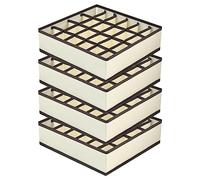joyoldelf Lot de 4 boîtes de rangement pour chaussettes et sous-vêtements, boîtes pliables à 24 cellules boîte pliante, Drawer Dividers, Organisateur de tiroirs