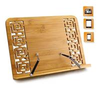 Joyoldelf Support pour Livre en Bambou, Porte-Livre Tablette Pliable et Réglable 5 Degré Pupitre de Lecture, pour Ipad, Tablette,
