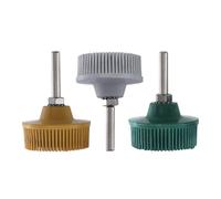 JoyousMall Brosse à disque émeri de 5,1 cm pour perceuse électrique, roue abrasive en caoutchouc grain 50/80/120 pour polissage du métal, meulage, ébavurage, élimination de la rouille (vert/jaune