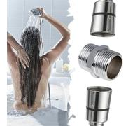JoyousMall Connecteur d'extension de tuyau de douche G1/2 en acier inoxydable chromé, adaptateur mâle vers mâle pour rinçage extra long, compatible avec les tuyaux britanniques et d'arrosage