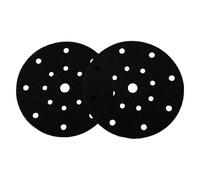 JoyousMall Lot de 2 tampons d'interface auto-agrippants de 150 mm pour ponceuse de 150 mm, disque de protection de flocage avec 6 trous pour prolonger la durée de vie du papier abrasif, noir