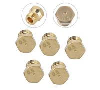JoyousMall Lot de 5 injecteurs de gaz GPL, 0,5 mm pour brûleur SABAF, ensemble d'injecteurs de propane en métal avec dessus plat pour plaque de cuisson à gaz, jaune