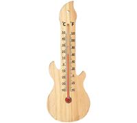 JoyousMall Thermomètre hygromètre mural en bois pour intérieur et extérieur, double échelle Celsius Fahrenheit, design en bois de pin naturel avec face en verre, 22,5 cm