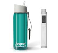 Joypur Gourde filtrante eau non potable Bouteille d'eau extérieure avec filtre 650 ml Filtre à eau de survie avec 5 couches de matériaux filtrants pour le sport Camping Randonnée, Vert