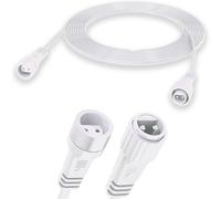 Joysing Câble d'extension pour guirlande lumineuse de Noël à 2 broches - 6 m - Blanc - IP65 - Étanche - Pour rideau G40