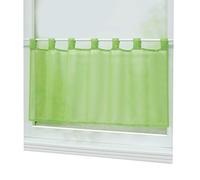 Joyswahl Eva Rideau Brise-Bise Uni à Passant sans Perçage Passe Tringle en Polyester Transparent Court Voilage Décor pour Chambre Cuisine 1 Pièce Vert HxL 45x90CM