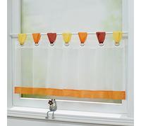 Joyswahl Rideau brise-bise en voile avec passants « Charlotte » Cuisine, Polyester, Orange, HxB 60x180cm