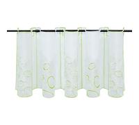 Joyswahl Rideau brise-bise « Hannelore » pour petite fenêtre - En voile transparent - Avec motif brodé - Vert - 30 x 96 cm - 1 pièce
