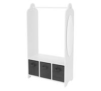 Joyz Portemanteau pour Enfants avec Étagère, 3 Compartiments et Miroir, Tringle à Vêtements Blanc, Motif Espace, 63x30x115 cm, Étagère pour Enfants, Portemanteau sur Pied pour Chambre d'enfant