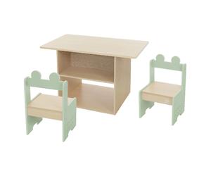 Joyz Set de 2 sièges avec table pour enfants groupe 3 pièces meubles en bois