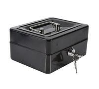 Joyzan Boîte étanche Ignifuge avec Serrure à clé, 1PC Mini Coffre Fort Portable en Acier Petty verrouillable Cash Money Coin Jewelry Security Box avec poignée pour Le ménage(Noir)