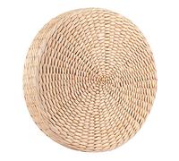 Joyzan Coussin de siège Plat en Paille, Sol Tapis Tatami Rond De Siège Chaise Futon Méditation Paille Naturelle fabriqué à Main Yoga Style Japonais Bureau pour Se Détendre Accessoires Décoratifs