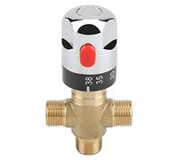 Joyzan Mitigeur Thermostatique Mâle 3Voies, Laiton Filetage Chauffe Eau Solaire Vanne Mélangeuse DN15 Douche Cuisine Douchette Solar Baignoire Valve Adaptateur Connexion Température 1/2 NPT Contrôle