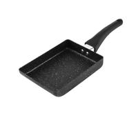 Joyzan Poêle à Omelette Carrée Japonaise, Mini Tamagoyaki œufs Frire Casserole Rectangulaire Antiadhésive en Alliage d'aluminium avec Poignée Plastique pour Cuisinière Gaz et Plaque Induction Noir