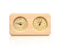 Joyzan Thermomètre hygromètre pour sauna - Jauge de température et | Plage de température précise de -1,1 à 121,1 °C Humidité Roomsk 0-100 % Fahrenheit Grand écran Bois 2 en 1 mètre Maison