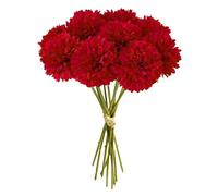 JOZMMZEOOA Hortensia Artificielle 12 Pièces 28Cm, Fleurs Déco Fausse | Fleur Decoration Plantes Faux, Soie Bouquet de Simulation, pour Mariage Maison Hôtel, Rouge