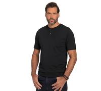 JP 1880 Henley, Coupe Ventrale, Demi-Manches, col Rond T-Shirts, Noir, XXXXXL Homme
