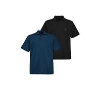 JP 1880 Homme Poloshirts, Basic, 2er-Pack, Piqué, Gekämmte Baumwolle Polo, Bleu Moyen, 4XL Grande Taille EU