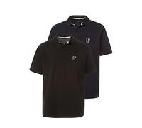 JP 1880 Hommes Grandes Tailles L-8XL Polo Manches Courtes en Coton, Lot de 2 Noir/Bleu Marine 5XL 704317 10-5XL